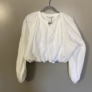 ZARA white crop top